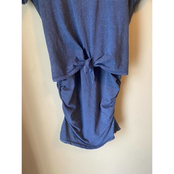 Sundry Navy Blue Tie Front Ruched T-Shirt Mini Dress - Picture 2 of 6